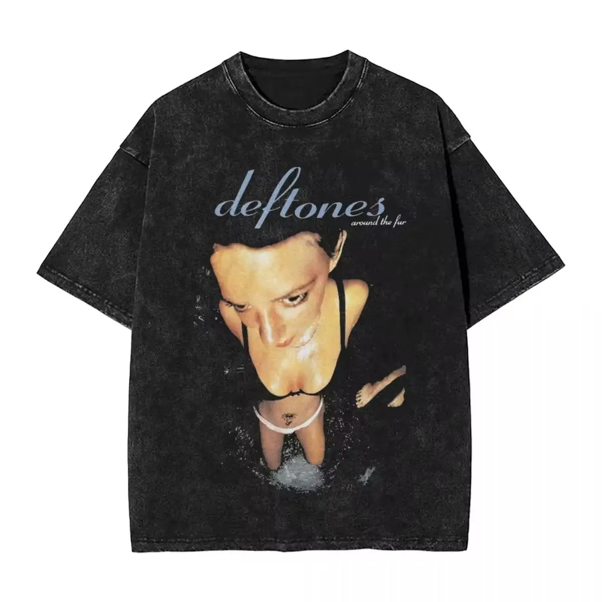 New Hip Hop Deftones Washed Short sleeved round neck Y2k Tshirt Men Clothing New in Top & Tees Mens T-Shirt  Camisetas 61356